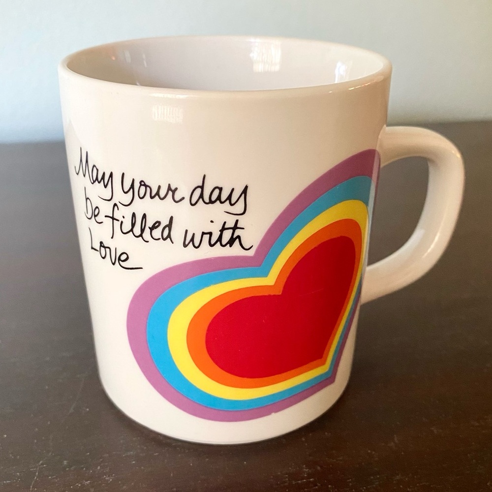 Vintage Rainbow Heart Love Mug